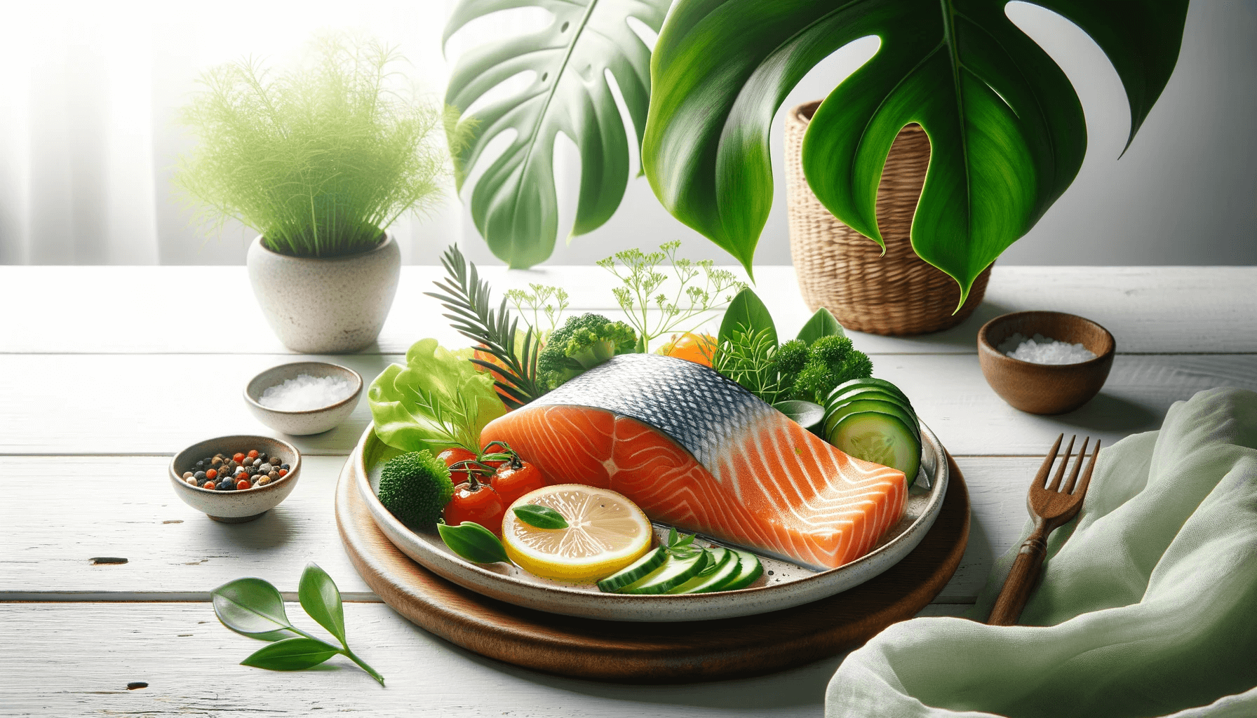 salmon dish in a plate